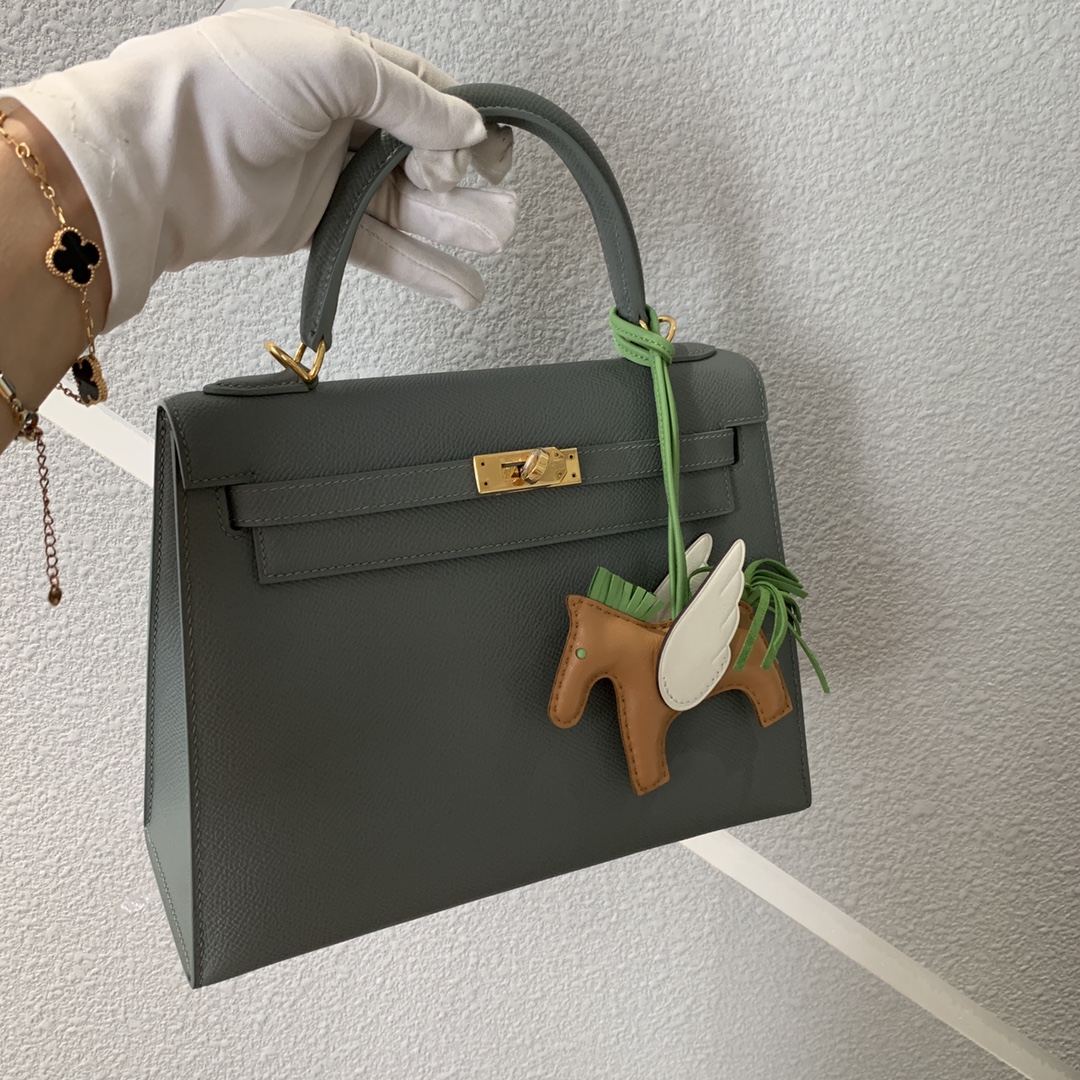 에르메스 켈리백25 그린 금장 앱송